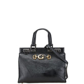 グッチ ズゥミ スモール トップハンドルバッグ ショルダーバッグ 2WAY 569712 ブラック レザー レディース GUCCI 【中古】